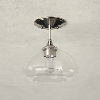 Thyran Farmhouse Small Globe Clear Glass Flush Mount Ceiling Light
