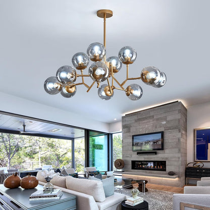 Breckett Modern Smoky Gray Glass Sputnik Chandelier