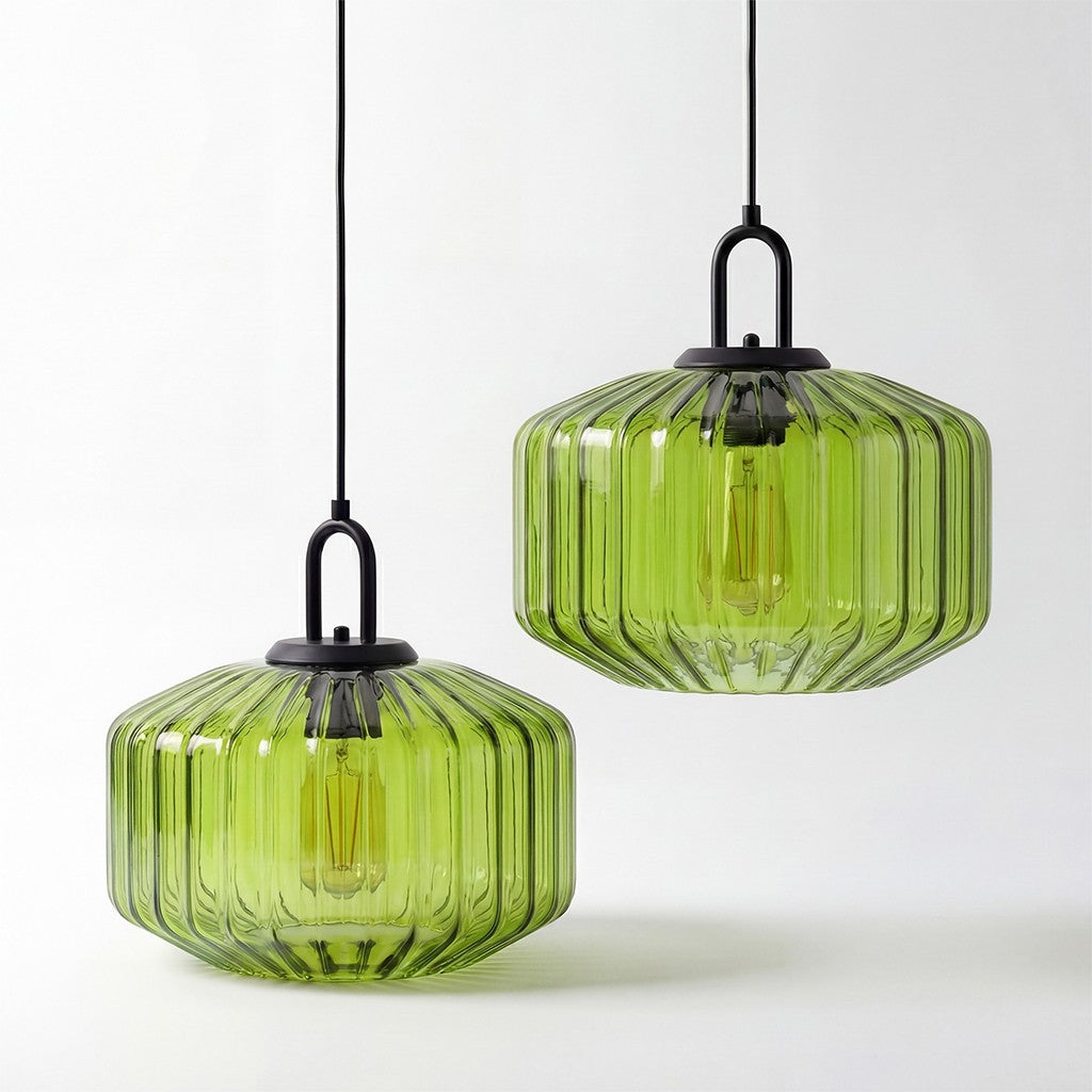 Ivan Vintage Handmade Striped Glass Pendant Light
