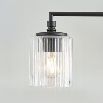 Cerys Modern 3-Light Ribbed Glass Cylinder Sconce