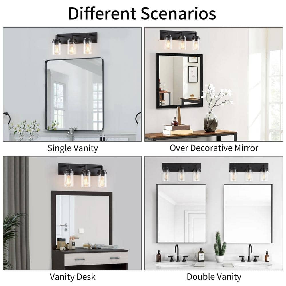 Pyros Farmhouse Clear Glass Cylinder Vanity Wall Light