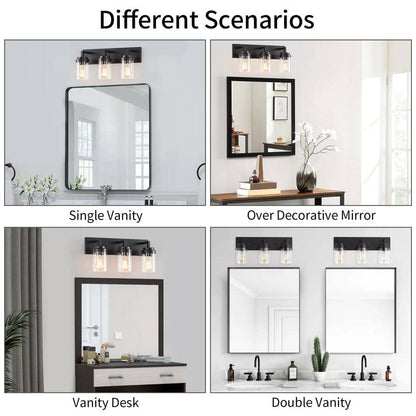 Pyros Farmhouse Clear Glass Cylinder Vanity Wall Light
