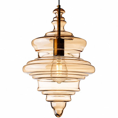 Helix Modern Glass Spool Pendant Light