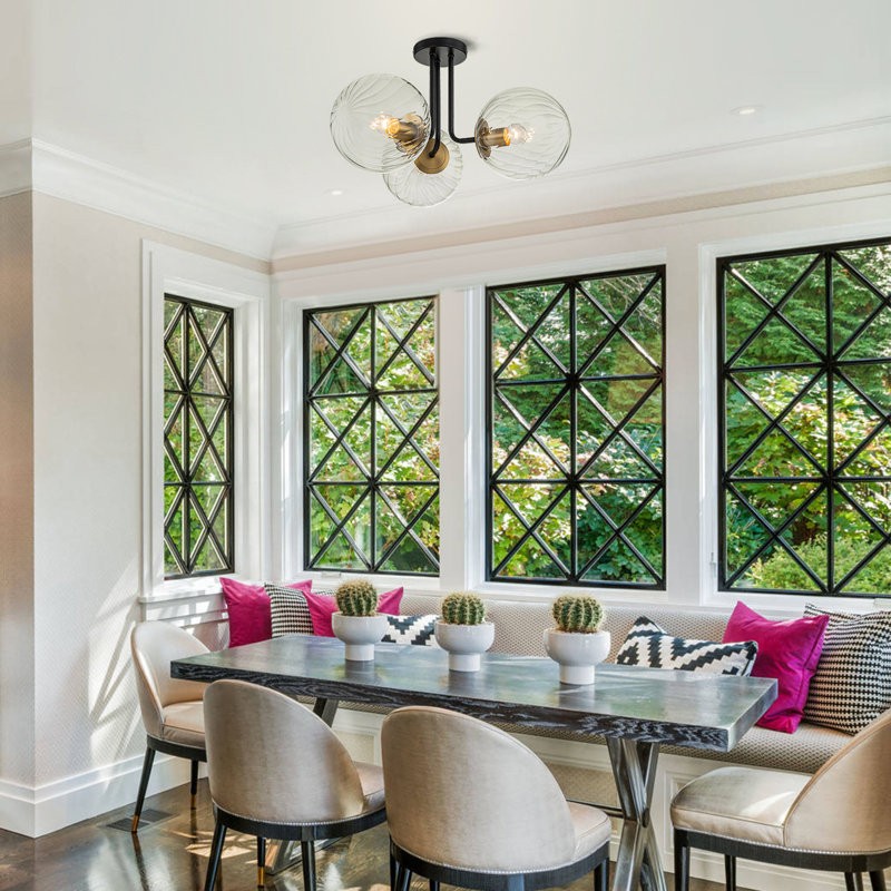 Ivey Water Ripple Glass Globe Ceiling Light