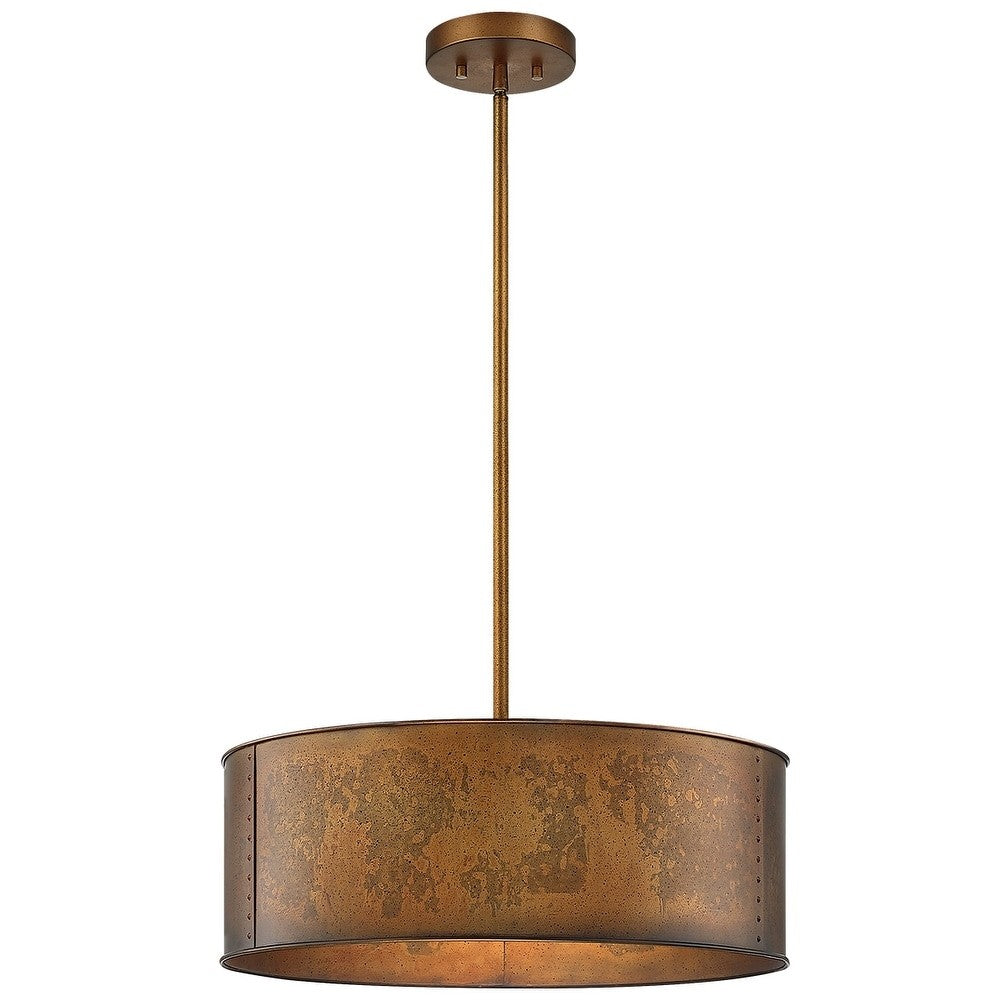 Zanthe 4 Light Vintage Industrial Iron Drum Chandelier