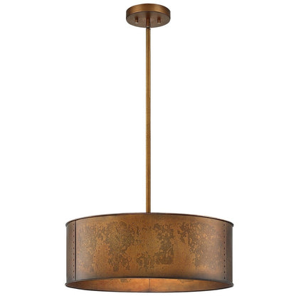 Zanthe 4 Light Vintage Industrial Iron Drum Chandelier