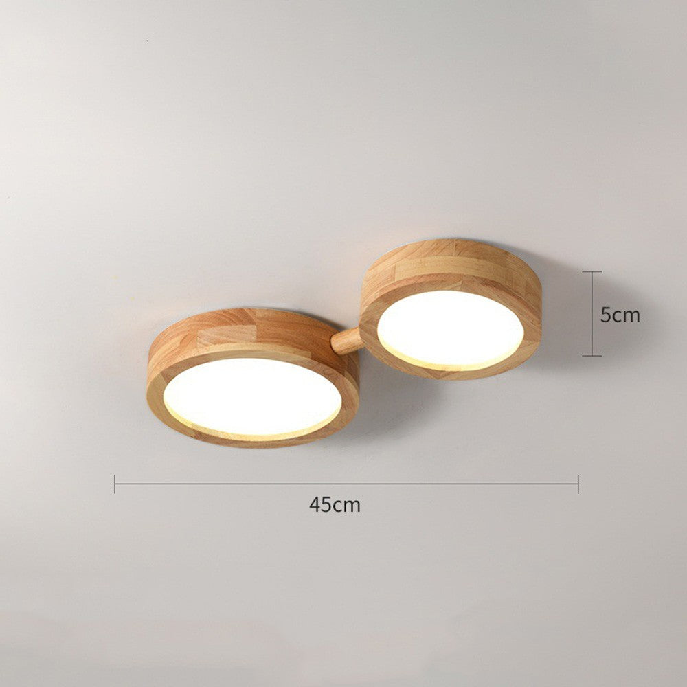 Phelith Modern Multi Heads Wood LED Ceiling Light