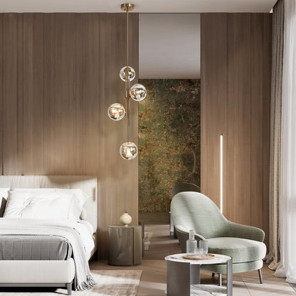 Beaufort Modern Gold 4-Light Orb Mercury Glass Chandelier