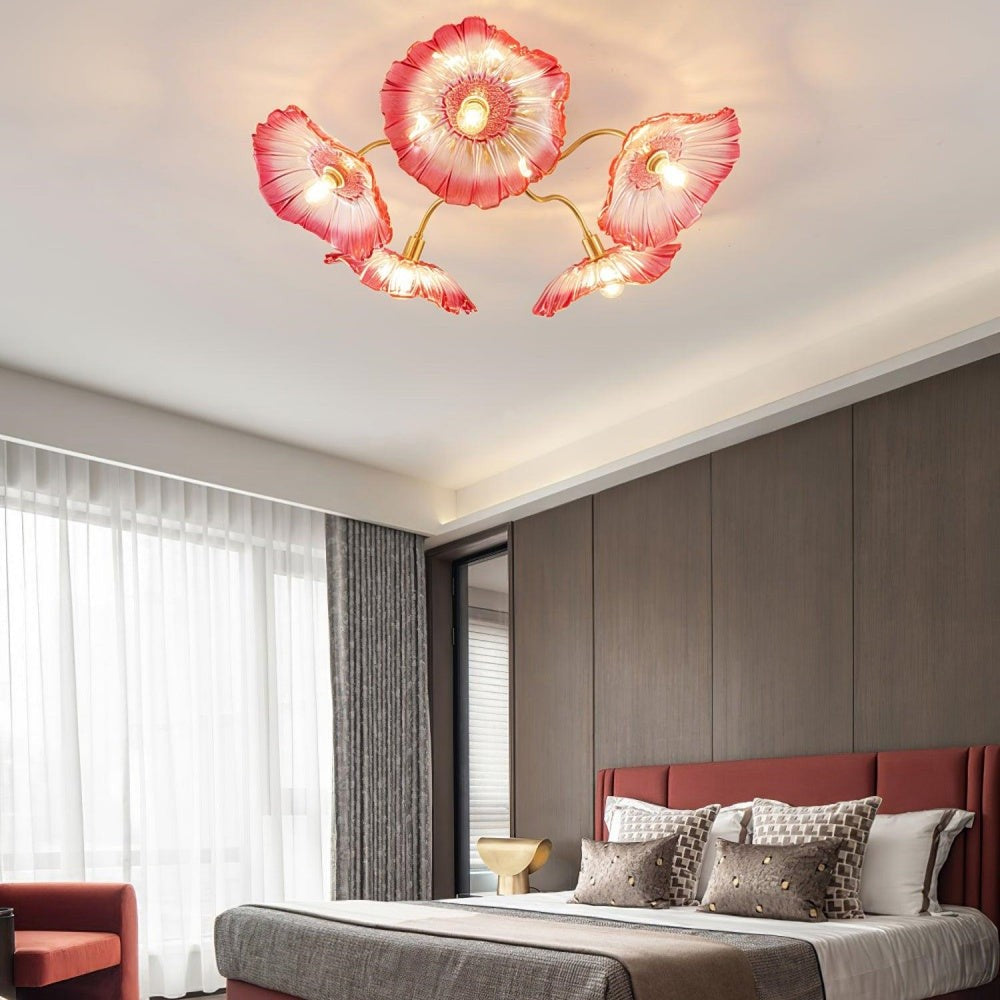 Pranavi Lotus Leaf Glass Ceiling Light