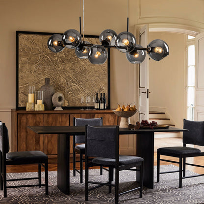 Malley Modern 8-Light Black Globe Glass Chandelier