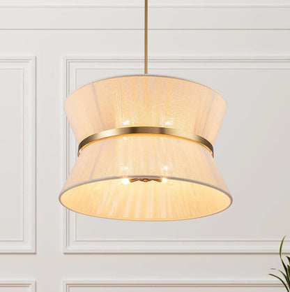 Emily Modern 4 Light Rope Shade Drum Chandelier