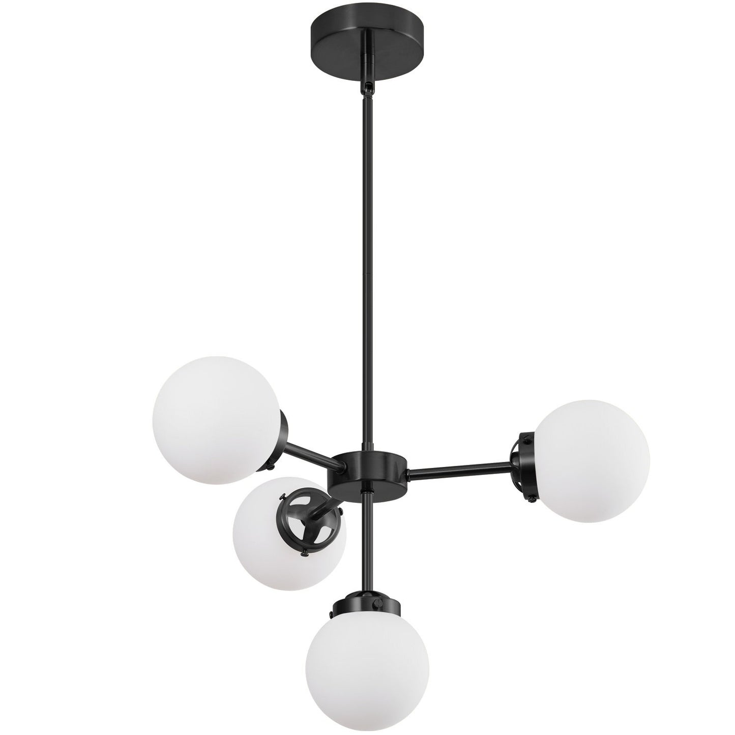 Aelithor 4 Light Opal White Glass Globe Chandelier