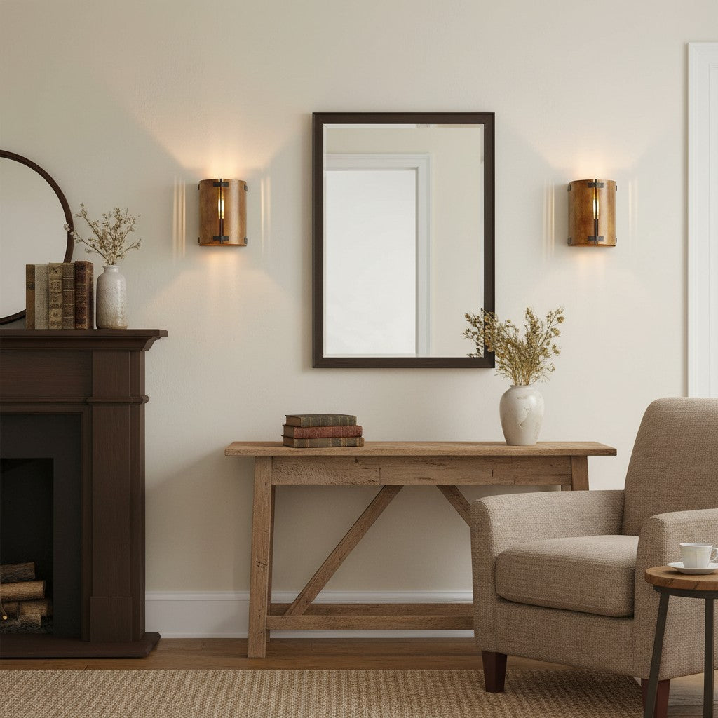 Zoe Industrial Rustic Bronze Cylindrical Metal Wall Sconce