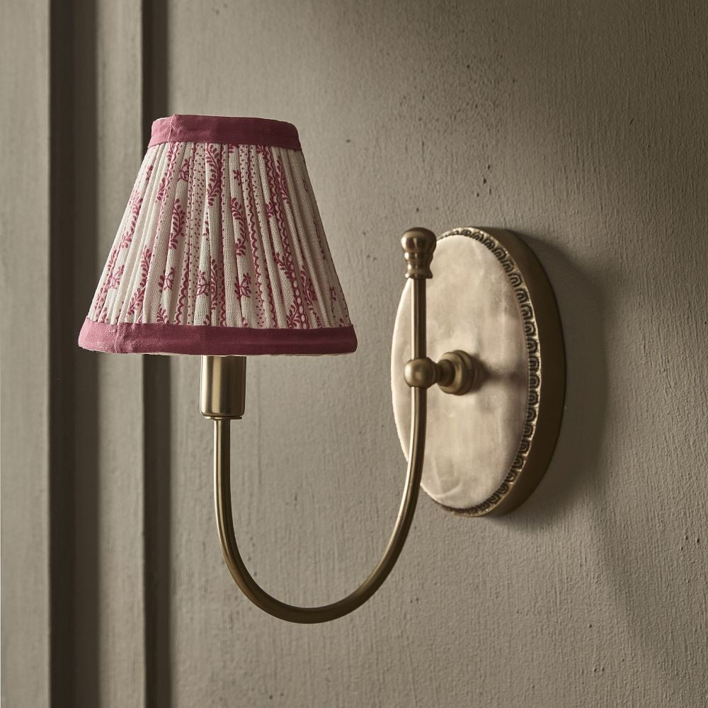 Orphelyx French Brass Fabric Shade Sconce Light