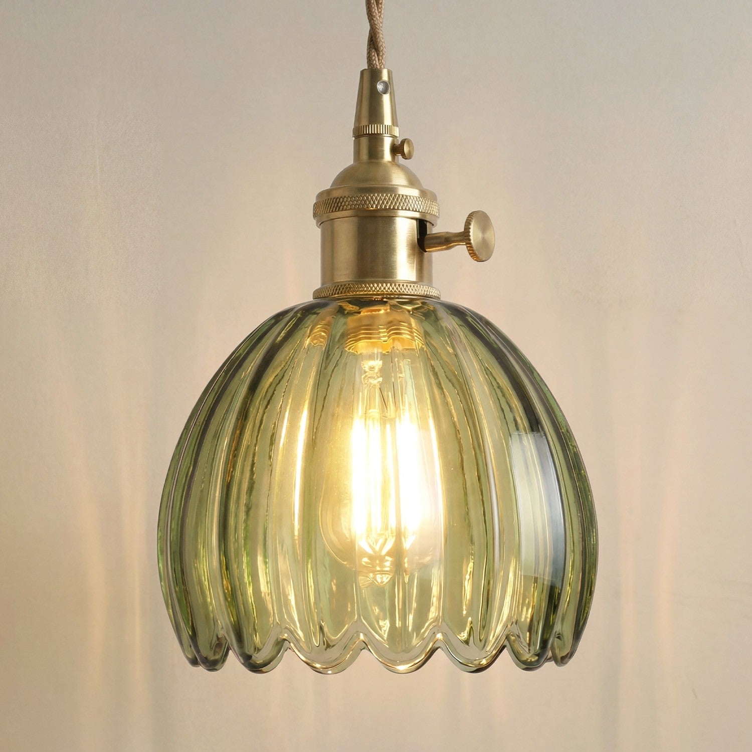 Ivana Retro Copper and Glass Tulip Pendant Light
