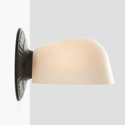 Pyrvyn Mid-Century Modern Milk Glass Shade Wall Sconce