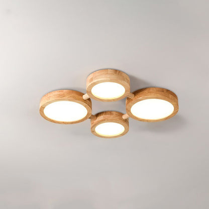 Phelith Modern Multi Heads Wood LED Ceiling Light