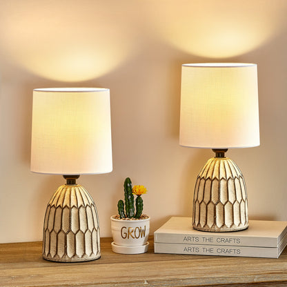 Iverna Mini Boho Hand-Painted Ceramic End Table Lamp