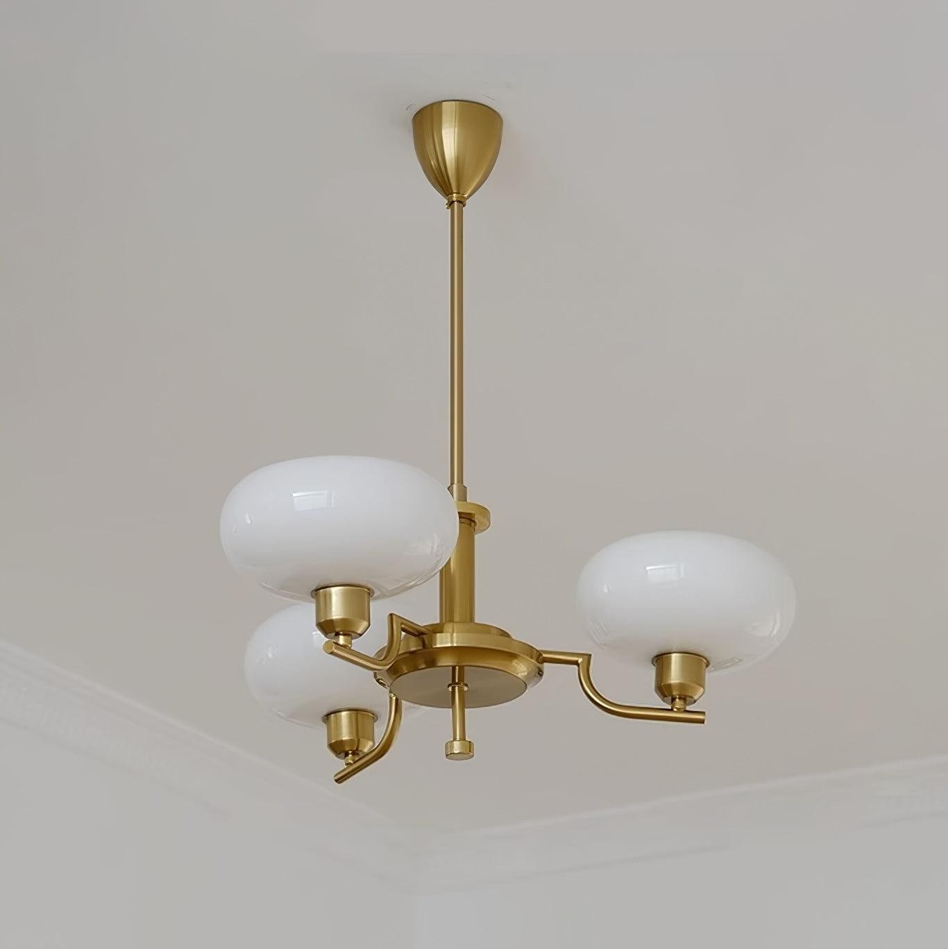Shadella Modern Cream Glass Bauhaus Chandelier