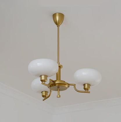 Shadella Modern Cream Glass Bauhaus Chandelier