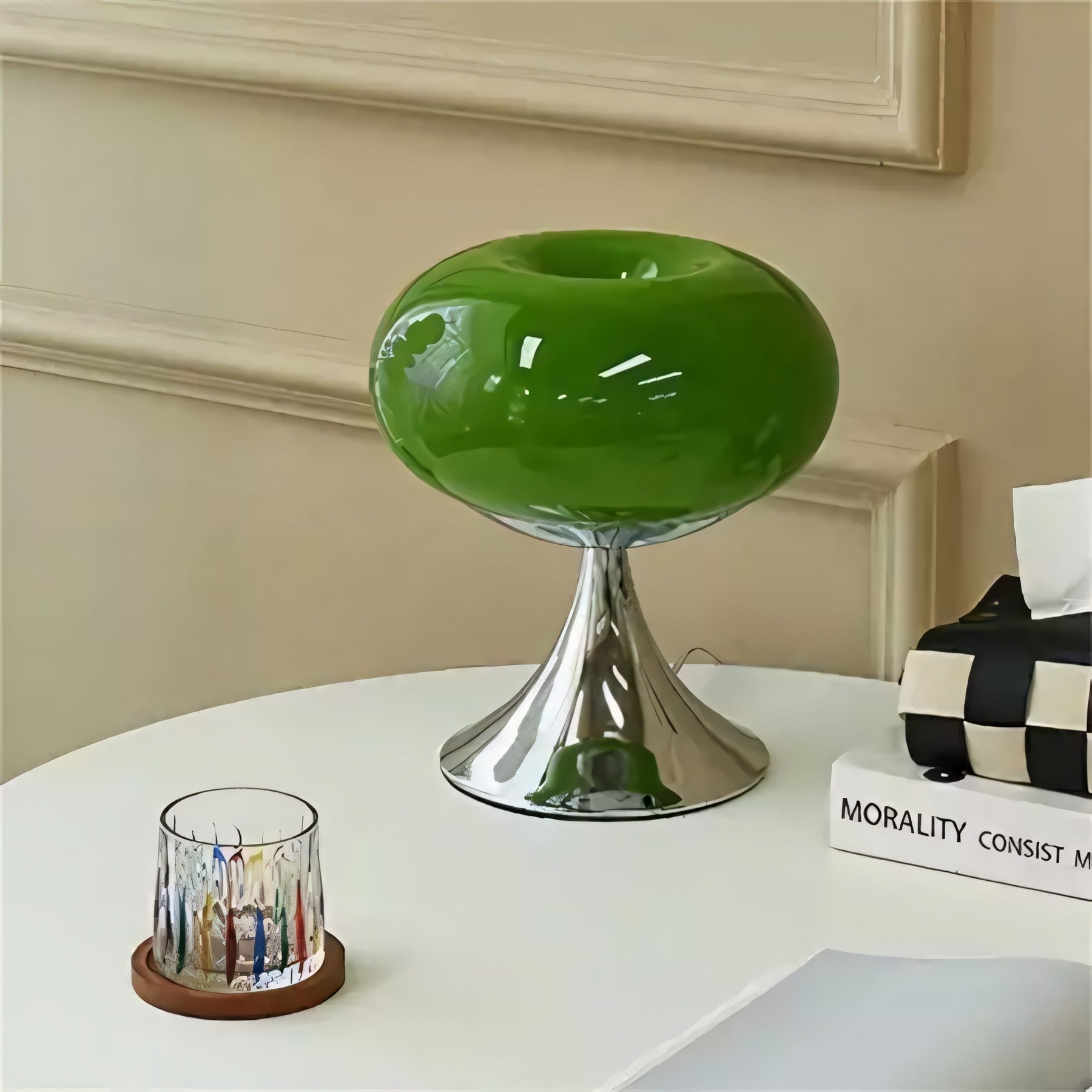 Orilix Colorful Apple Bauhaus Glass Table Lamp