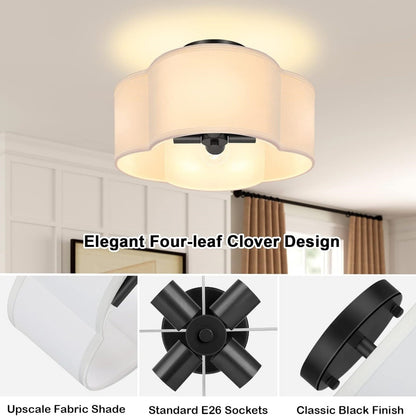 Lisi Modern Fabric Semi Flush Mount Ceiling Light