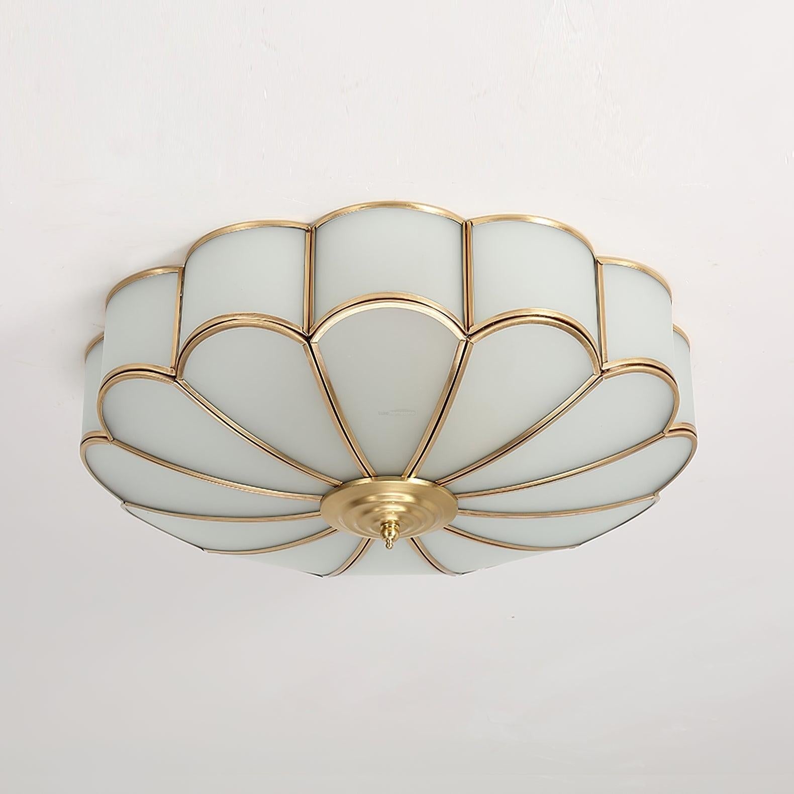 Eldor Gold Flower Shape Glass Recessed Ceiling Light