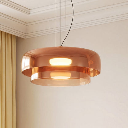 Zaire Bowl Shaped Layer Stained Glass Pendant Light
