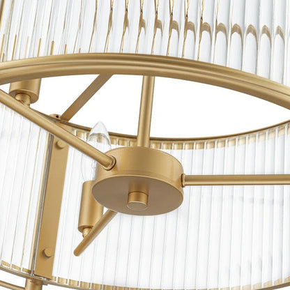 Tycho Modern Fluted Glass Drum Pendant