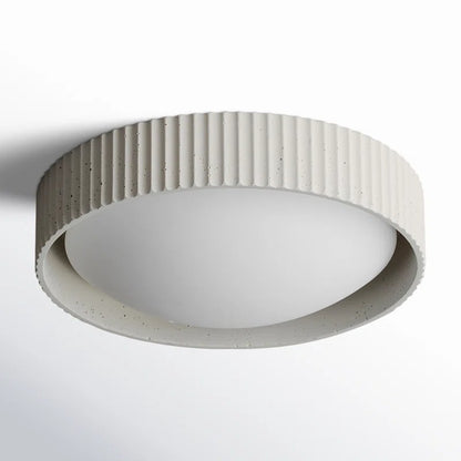 Arnold ‎Minimalist Round Led Fluted Concrete Ceiling Light