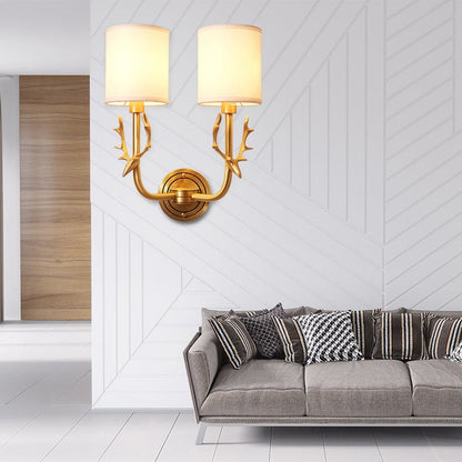 Akshara Farmhouse Brass Deer Head Wall Light