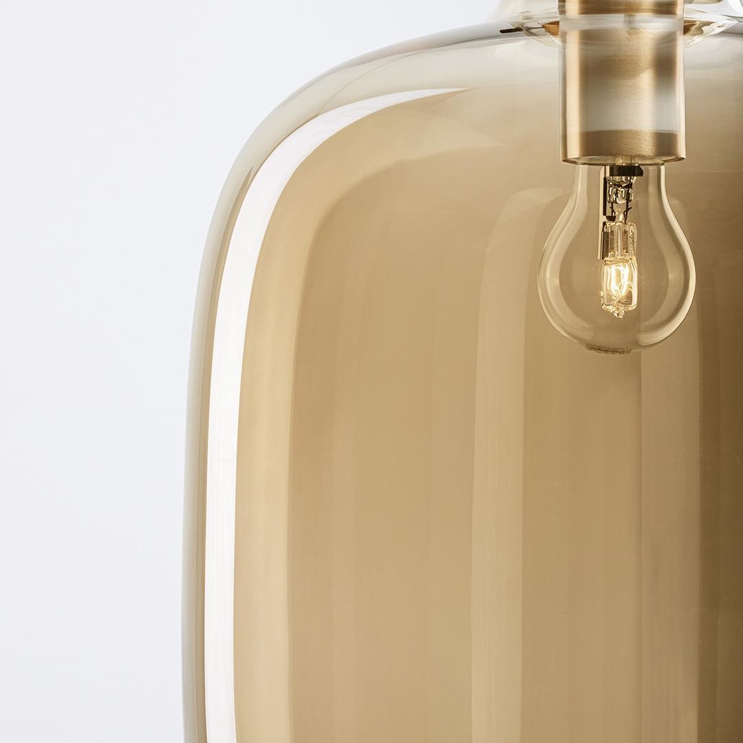 Dravon Minimalist Amber Glass Bottle Pendant Light
