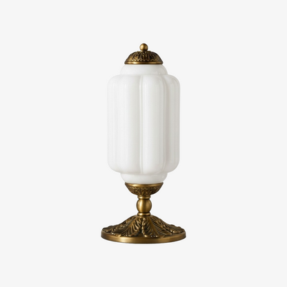 Nexos French Retro Cream Glass Textured Eloise Table Lamp