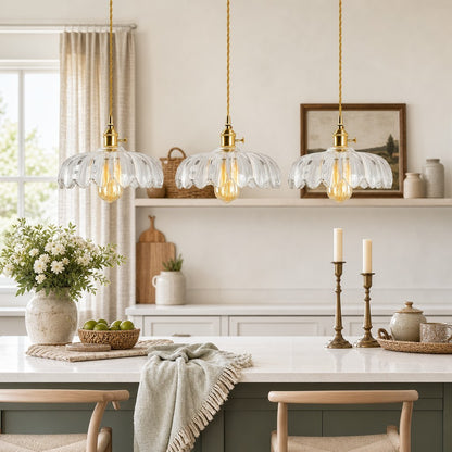 Jacinta Green Scalloped Pendant Light