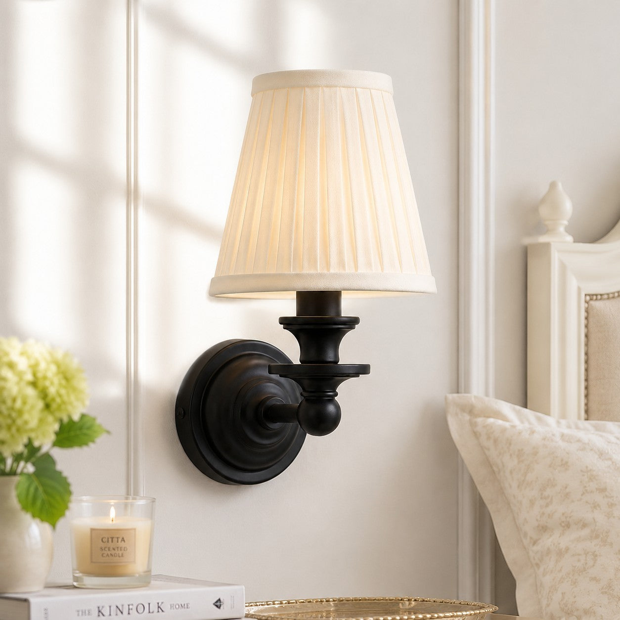 Ashby Vintage Linen Shade Wall Light