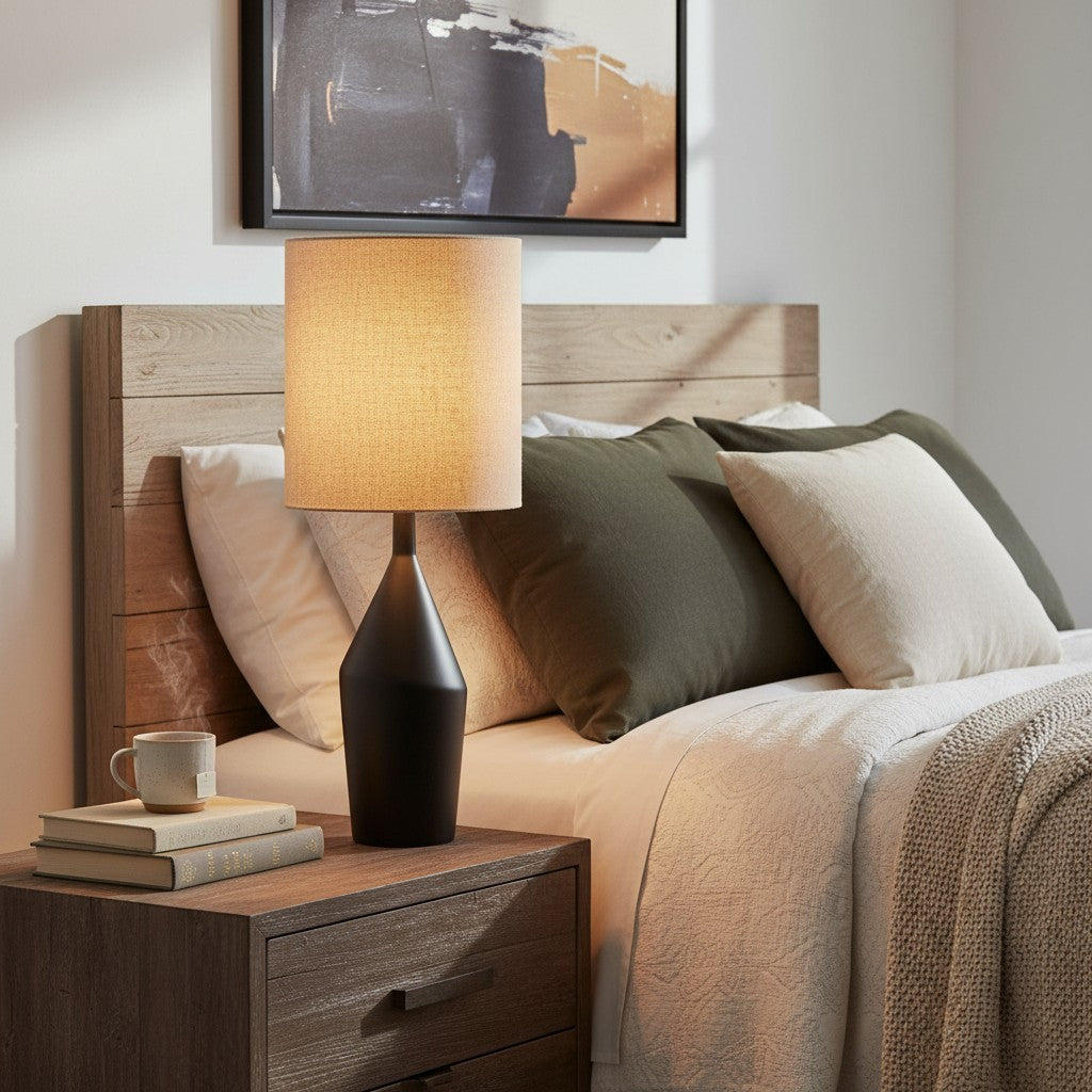 Daphne Vintage Ceramic Linen Shade Table Lamp