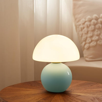 Evinth Mini Colorful Ceramic Base Mushroom Table Lamp