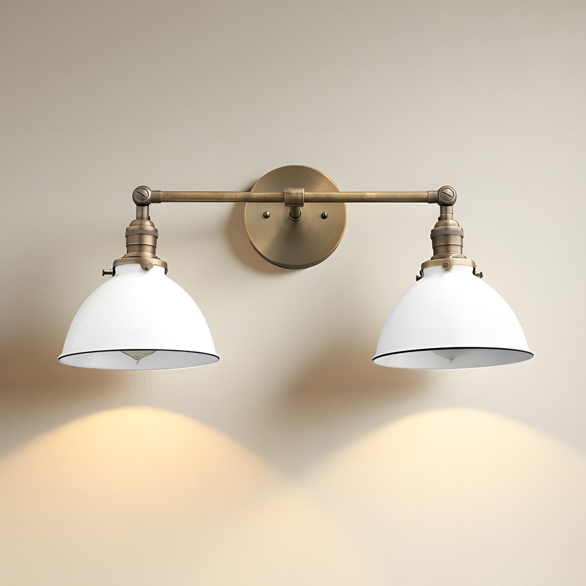 Amelia Farmhouse White Metal Dome Sconce