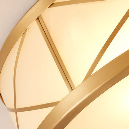 Kaeldr Brass Geometry Glass Drum Ceiling Light