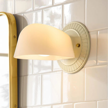 Pyrvyn Mid-Century Modern Milk Glass Shade Wall Sconce