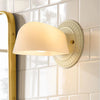 Pyrvyn Mid-Century Modern Milk Glass Shade Wall Sconce