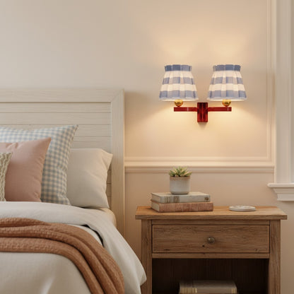 Elarion Vintage Fabric wisteria Twin Wall sconce