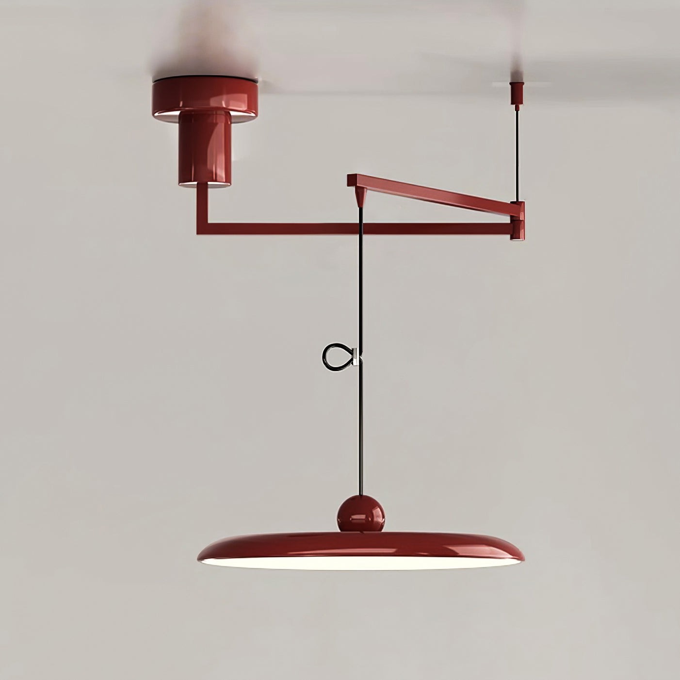 Delphin Colorful Swing Arm Flying Saucer Pendant Light