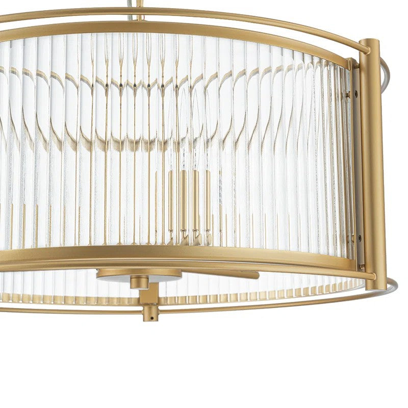 Tycho Modern Fluted Glass Drum Pendant