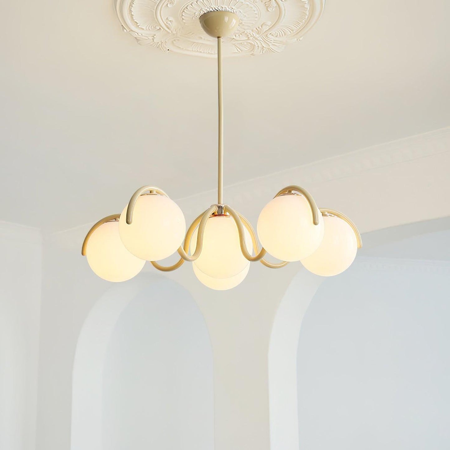Mian Modern Curve Glass Globe Chandelier