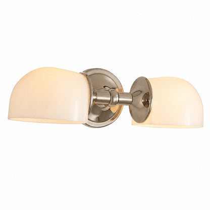 Valor Rustic Metal Double White Glass Wall Sconce