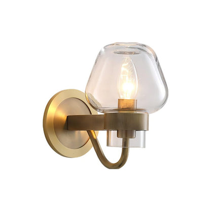 Ivanov Vintage Antique Brass Glass Wall Light