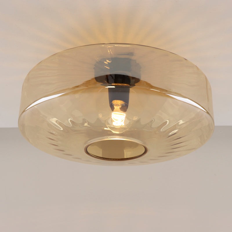 Ember Vintage Multi Color Water Ripple Glass Ceiling Light