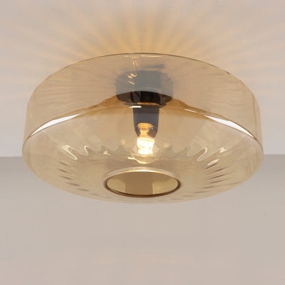 Ember Vintage Multi Color Water Ripple Glass Ceiling Light