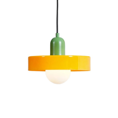 Xanadu Bauhaus Stained Glass Disc Pendant Light